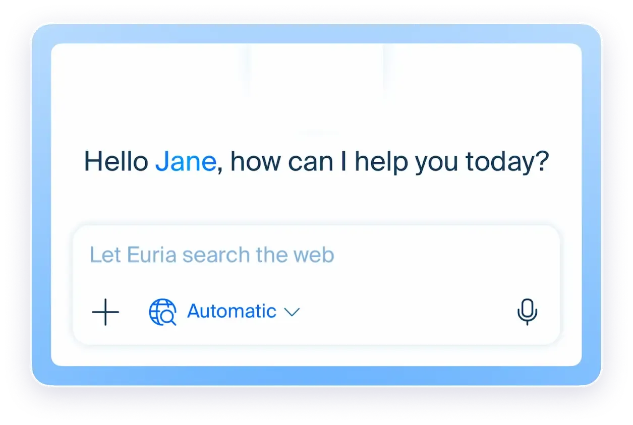 Interface de prompt d'Euria