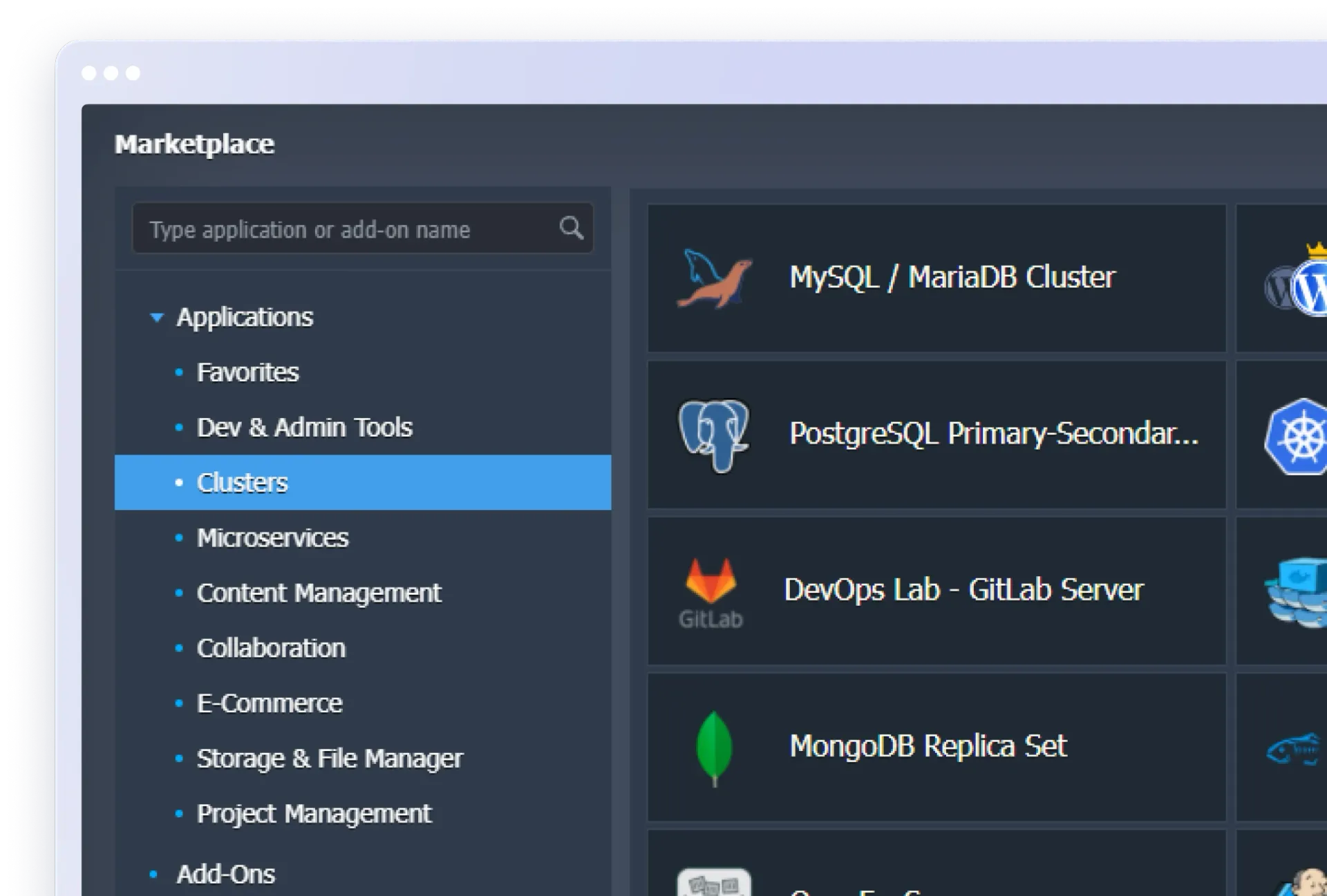 Interface du marketplace démontrant sa structure instinctive