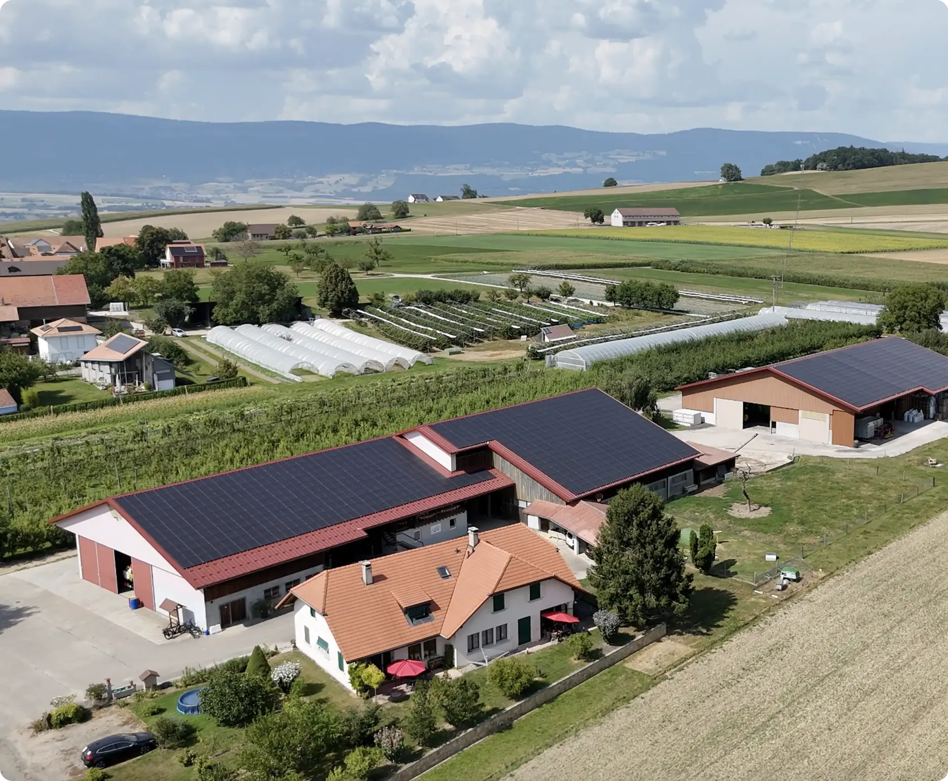 Image de fermes dans une campagne