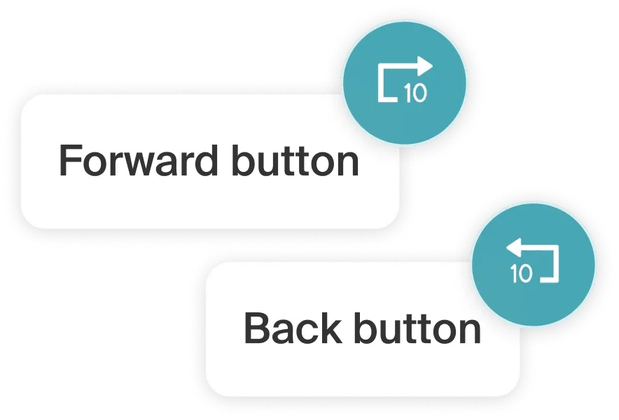 Deux boutons, un 'Forward button' et un deuxième 'Back button'