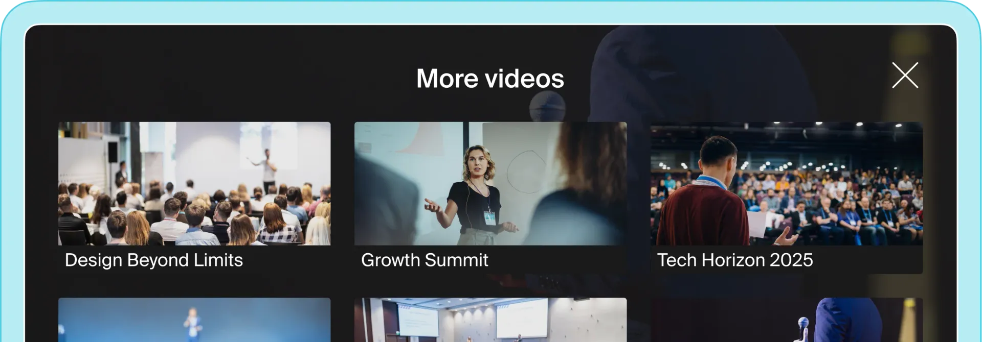 Plusieurs vidéos disposées en grille